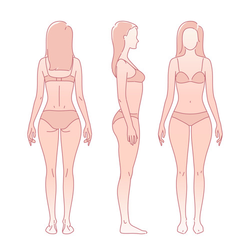 Contour d'un corps humain d'une femme